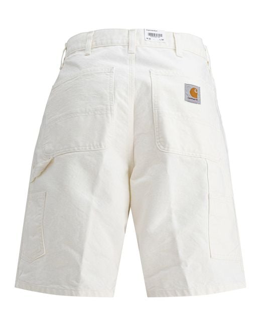 Carhartt White "Single Knee" Shorts for men