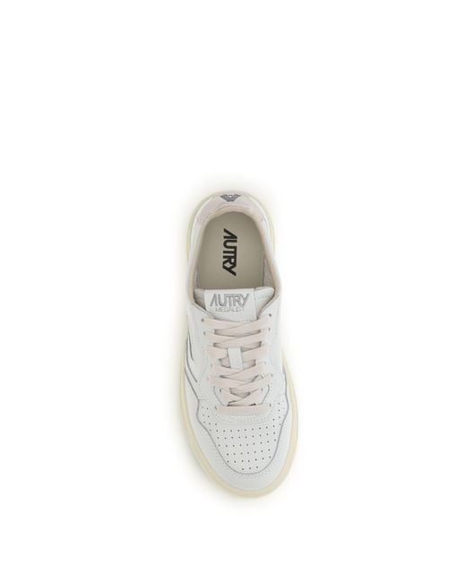 Autry White Medalist Low Leather Sneakers