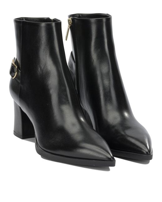 Santoni Black "Elly 65Mm" Zippered Ankle Boots