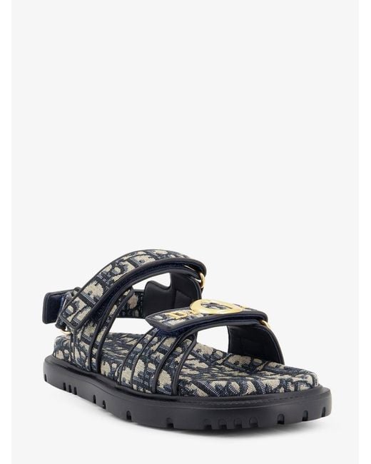 Dior White Dior Dior Oblique Jacquard Fabric Sandals