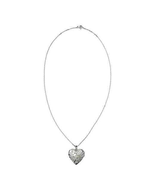 Emilio Pucci White Heart Pendant Necklace