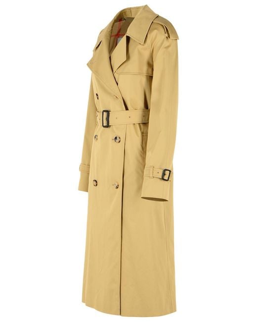 Burberry Natural Long Cotton 'Castleford' Trench Coat