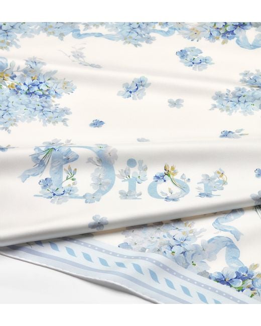 Dior Blue Lilac Bouquet 90 Scarf Light