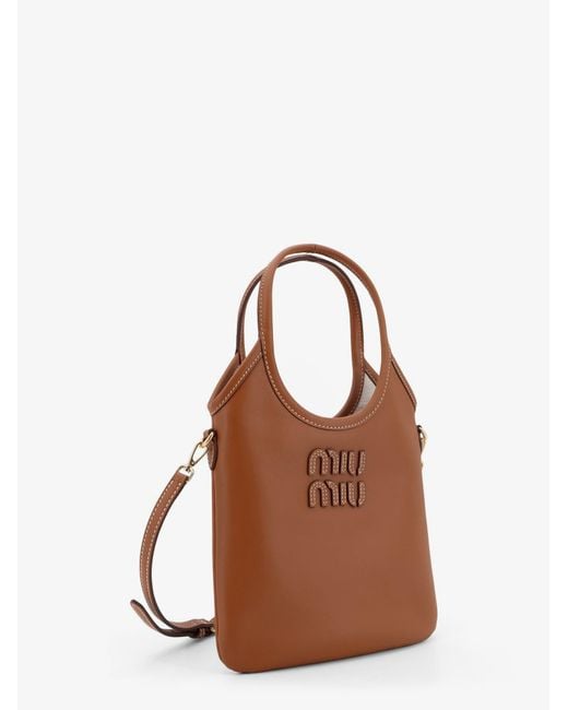 Miu Miu Brown Ivy Leather Crossbody Bag