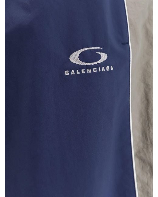 Balenciaga Blue Sporty Nylon Trousers for men