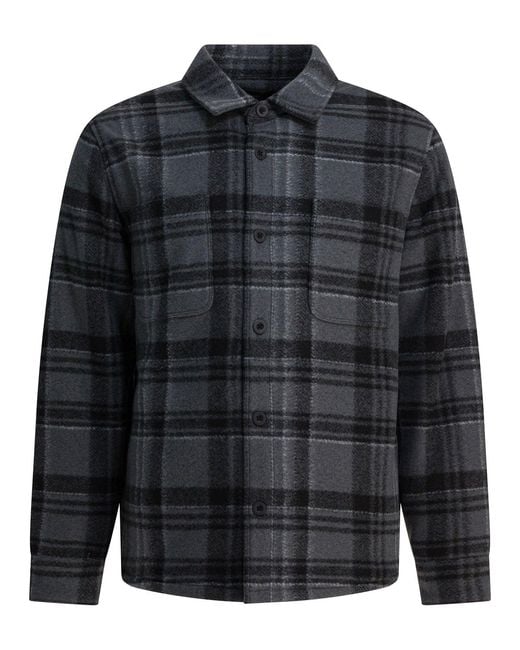 Vince Black Check Overshirt Jacket for men