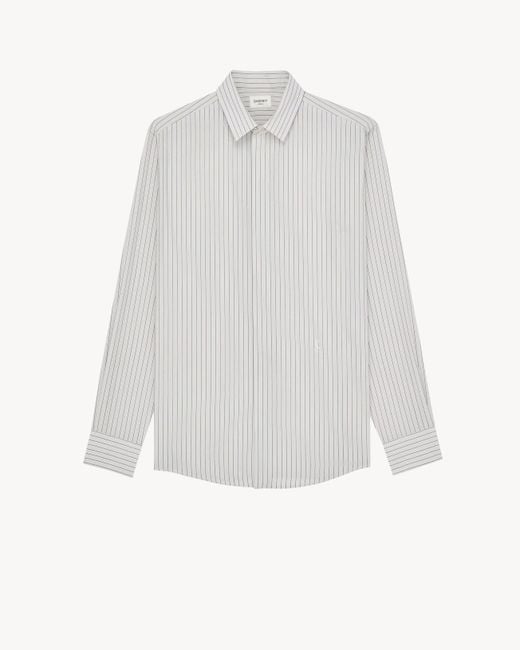 Saint Laurent White Cassandre Slim Fit Shirt for men