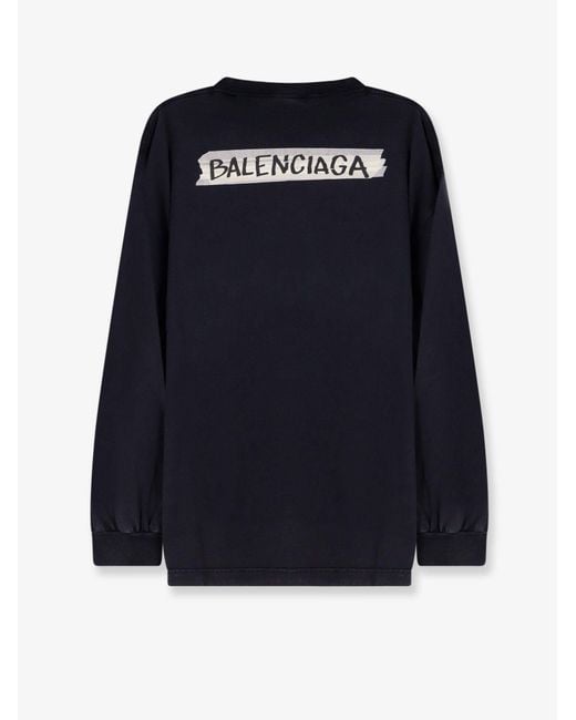 Balenciaga Blue Cotton Sweatshirt for men