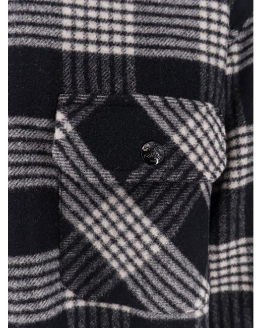 Céline Black Quilted Overshirt Wool Shirt for men