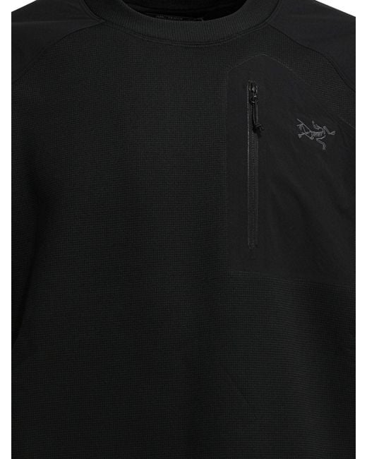 Arc'teryx Black Konseal Crewneck Sweatshirt for men
