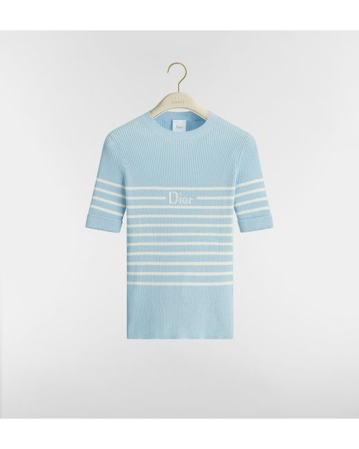 Dior Blue Iviera Short Sleeves Knitwear Light