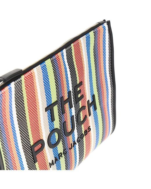Marc Jacobs Blue Striped Mesh Pouch