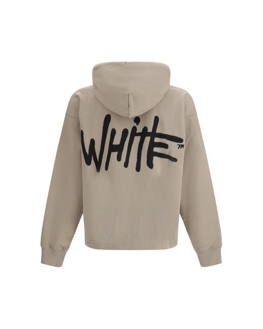 Off-White c/o Virgil Abloh White Spray Logo Skate Hoodie for men