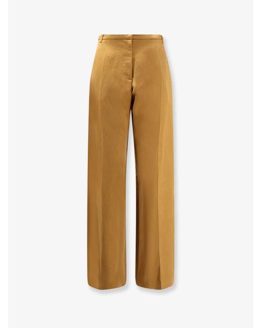Alysi Natural Trousers Wide-Leg Lyocell-Linen