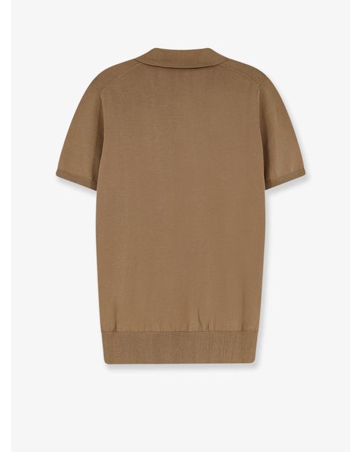 Alpha Studio Brown Cotton Polo Shirt for men