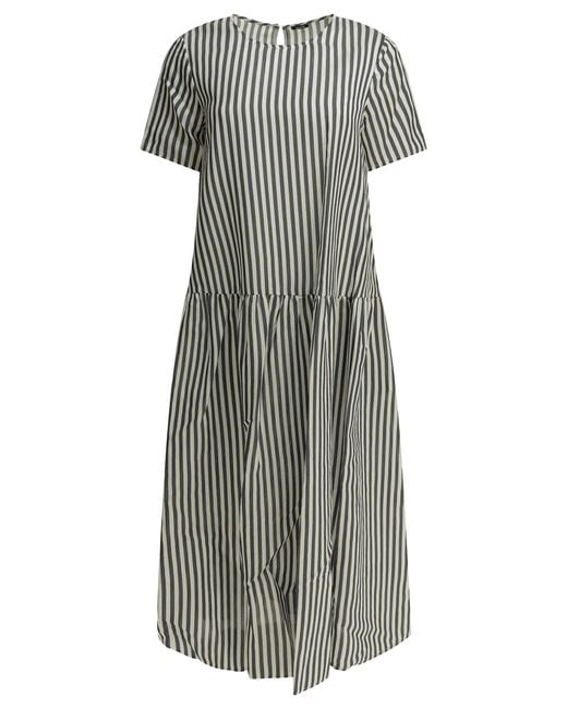 Apuntob Gray Cotton Silk Dress