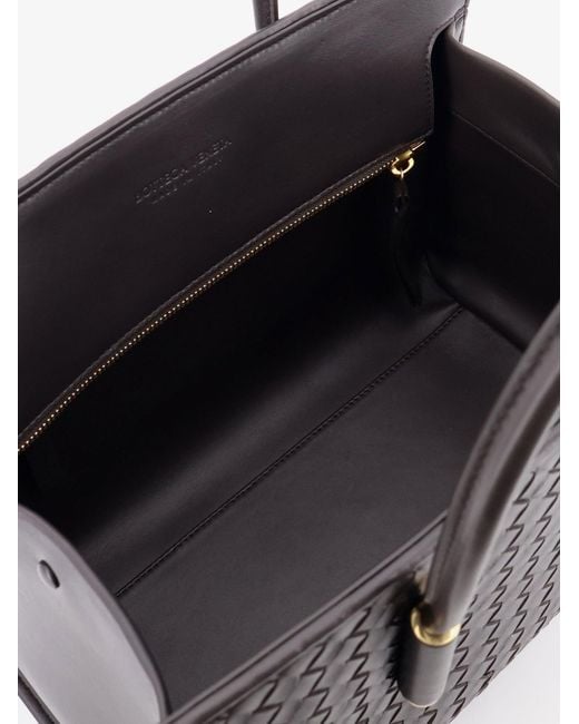 Bottega Veneta Black Barbara Leather Handbag With Intrecciato Motif