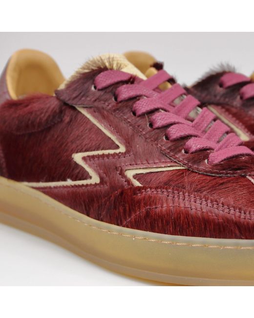 Moaconcept Brown Club Pony Skin Sneakers Bordeaux
