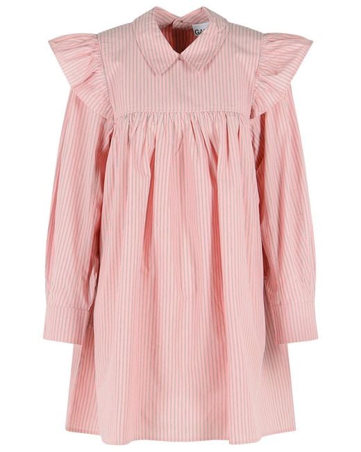 Ganni Pink Cotton Dress