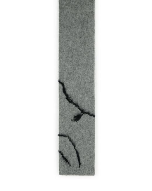 Dries Van Noten Gray 'Mouton' Alpaca Blend Scarf for men