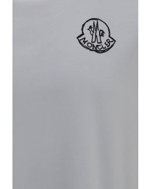 Moncler Gray Logo Patch Cotton Jersey T-Shirt for men