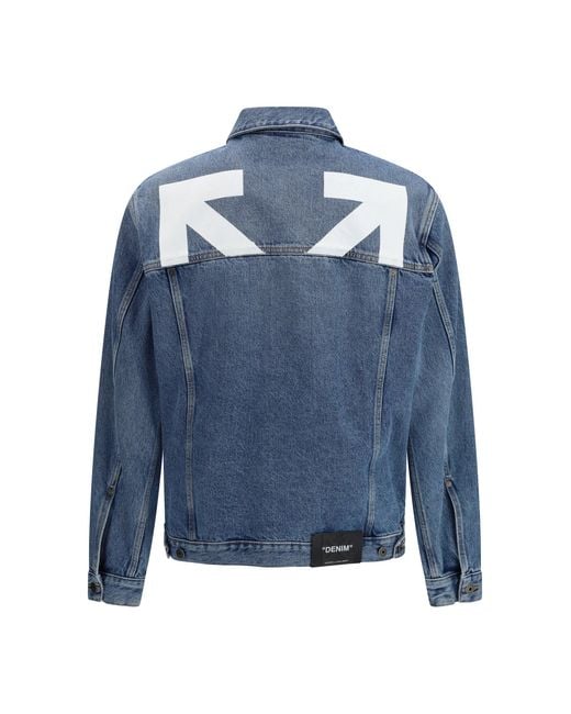 Off-White c/o Virgil Abloh Blue Half Arrow Skate Denim Jacket for men