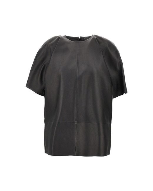 Totême Black Nappa Leather Cocoon Top