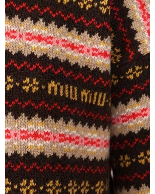 Miu Miu Brown Crewneck Sweater