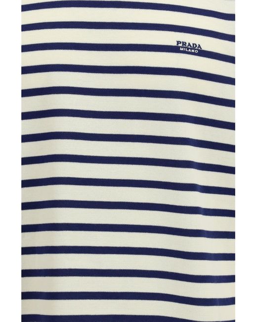 Prada Natural Short-Sleeve Cotton Sweater for men