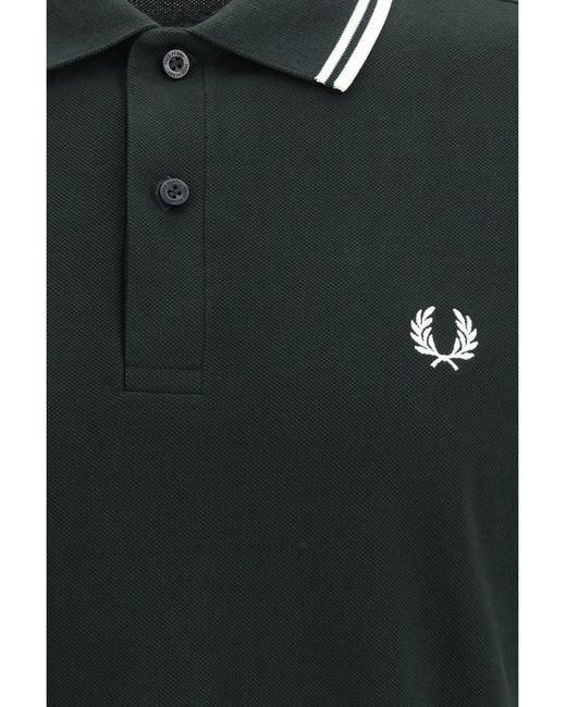 Fred Perry Black M3600 Cotton Piqué Polo Nightgreen/Snwht for men