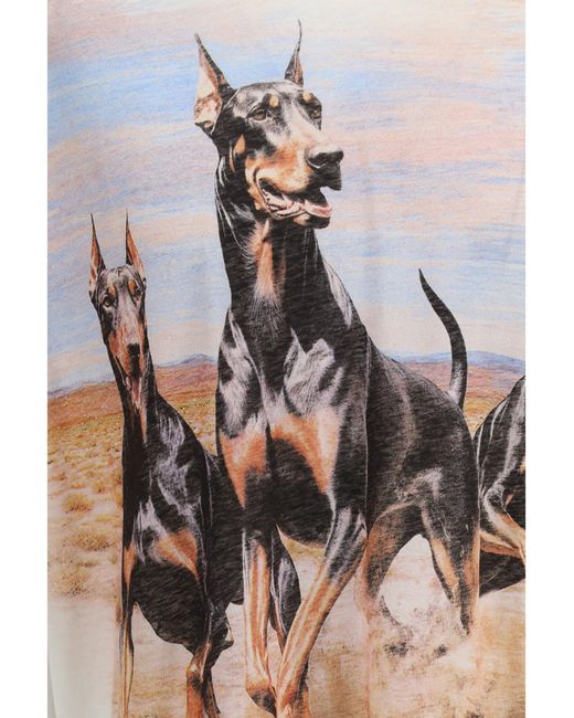 Represent White Western Dobermans T-Shirt Flat for men