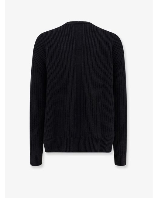 Rick Owens Blue Fisherman Round Neck Virgin Wool Sweater for men
