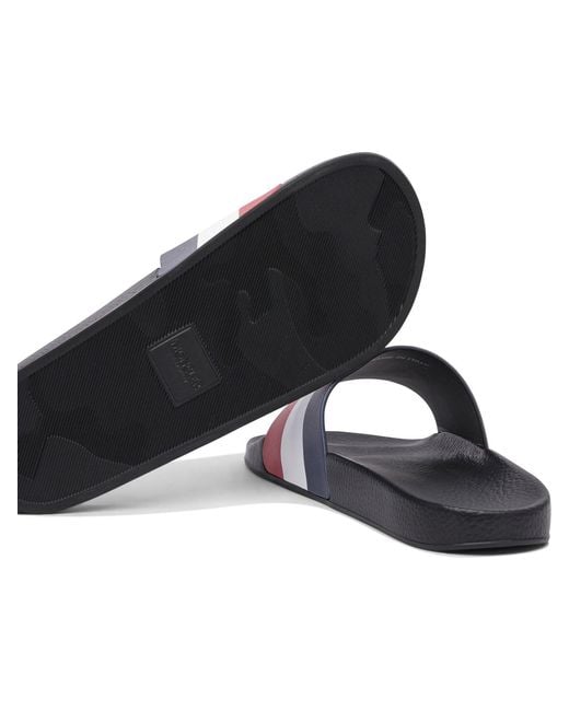Moncler White "Basile" Slides for men
