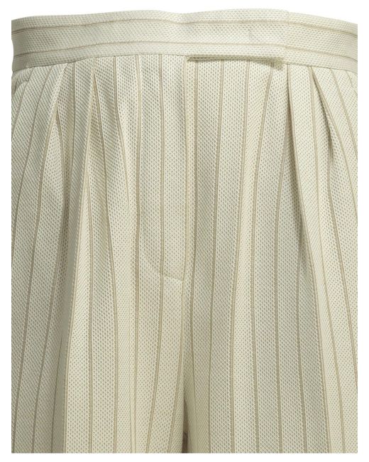 Max Mara White Tailored Pinstripe Pants