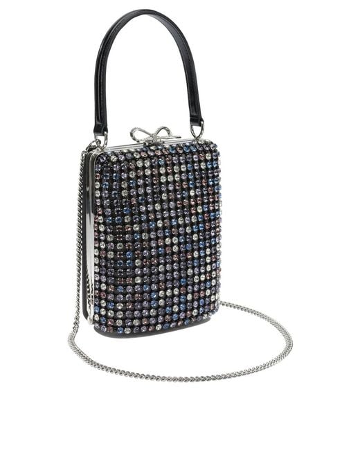 Self-Portrait Black Mini Multi Crystal Handbag