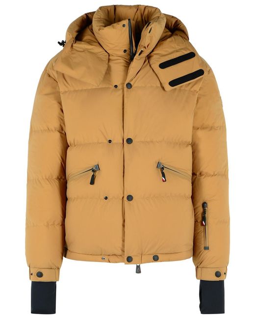 Moncler Natural 'Coraia' Polyamide Hooded Ski Jacket for men