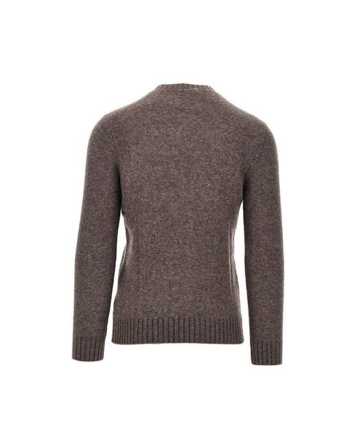 Piacenza 1733 Brown Silk And Cashmere Blend Sweater for men
