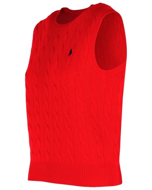 Polo Ralph Lauren Red Wool And Cashmere Vest