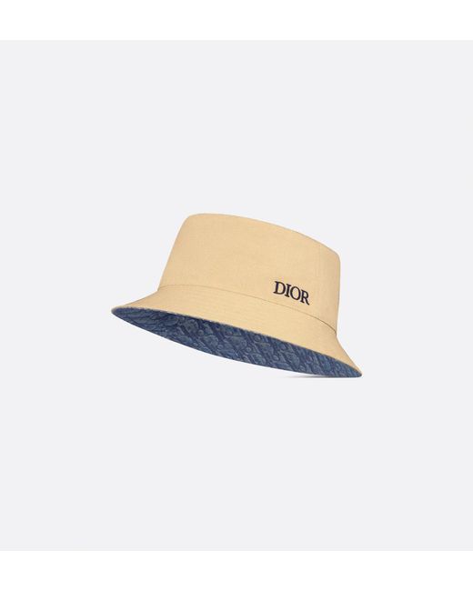 Men's White Oblique Reversible Bucket Hat