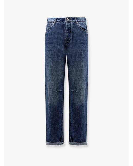 Brunello Cucinelli Blue Leisure Fit Cotton Jeans for men