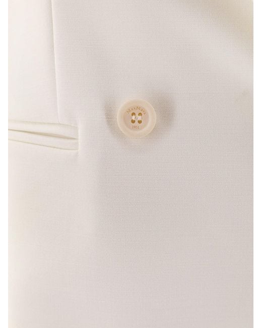 Max Mara White Mxmdorico Stretch Virgin Wool Blazer