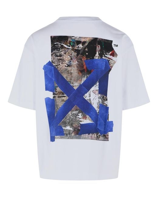 Off-White c/o Virgil Abloh White Cotton T-Shirt With Artistic 'Bacco Arrow' Print for men