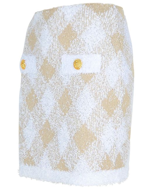 Balmain White Polyamide Blend Skirt