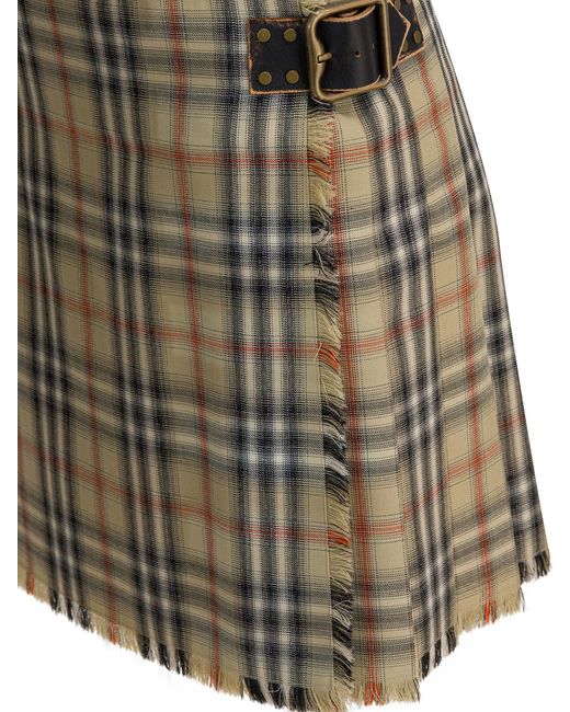 Burberry Green Wool "Check" Mini Kilt