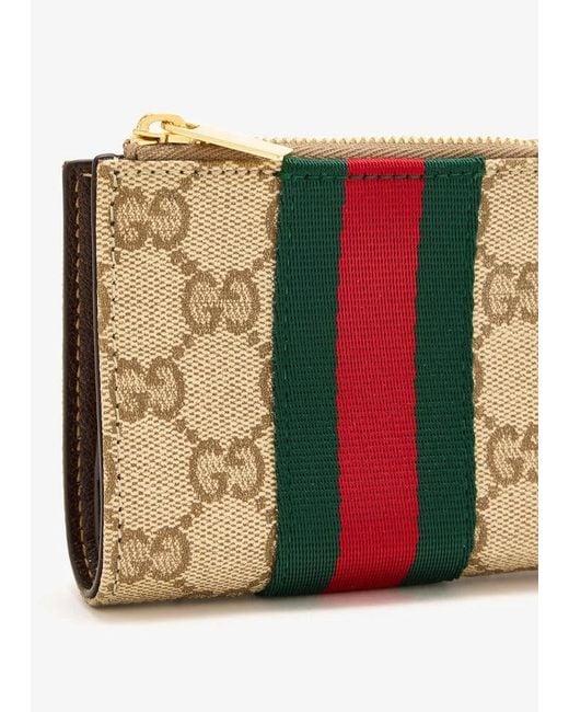 Gucci White Gg Wallet With Web Detail