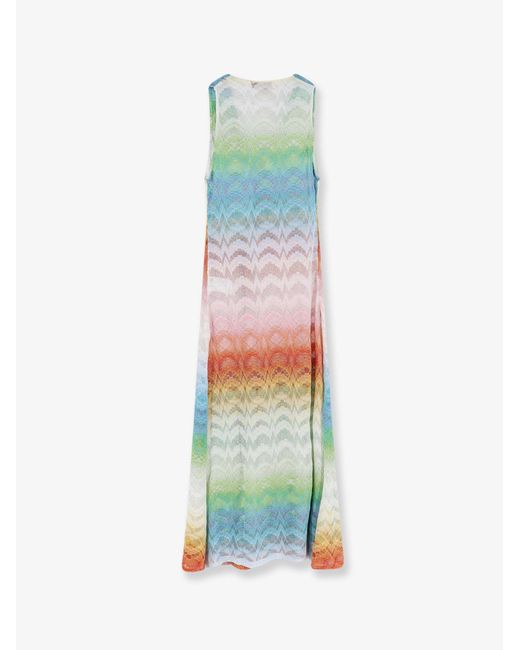 Missoni Green Long Cover Up Viscose And Metallic Fiber Dress