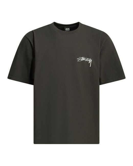 Stussy Black Cotton T-Shirt for men