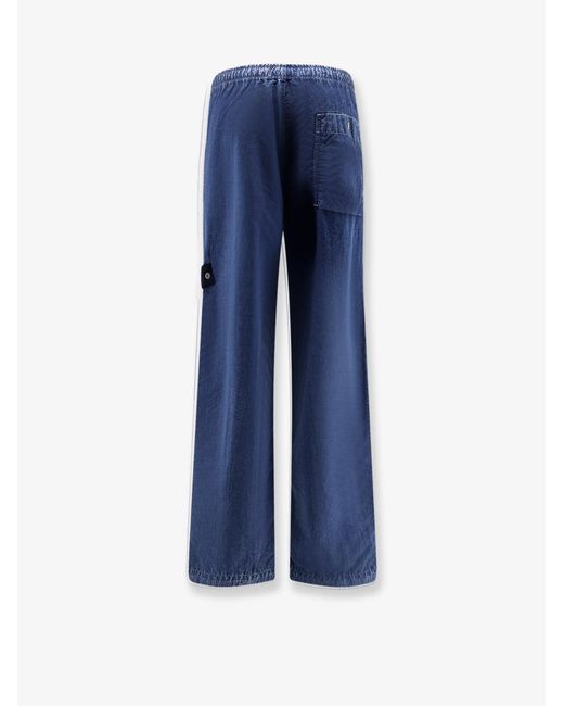 Stone Island Blue Nylon Trousers for men