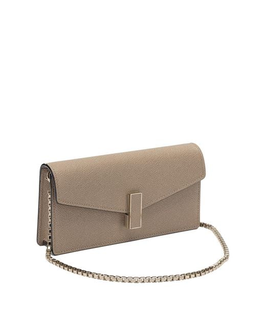 Valextra Gray Clutch "Iside" With Chain