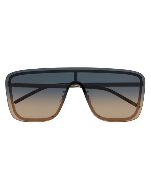 Saint Laurent Gray "Sl 364 Mask" Sunglasses